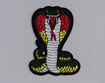 Embroidered Cobra Snake Patch Iron-on Snake Applique Patch Reptile
