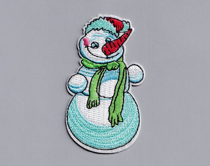 Embroidered Iron-on Snowman Patch Applique Kids Xmas Christmas Patches