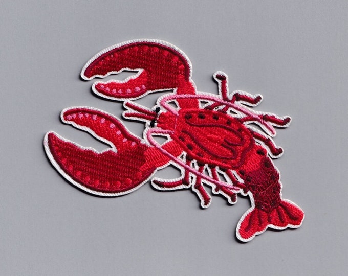 Red Lobster Patch Applique Iron-on Embroidered Lobster Patches