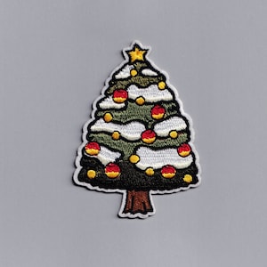 Iron-on Christmas Tree Patch Embroidered Xmas Tree Baubles Patches
