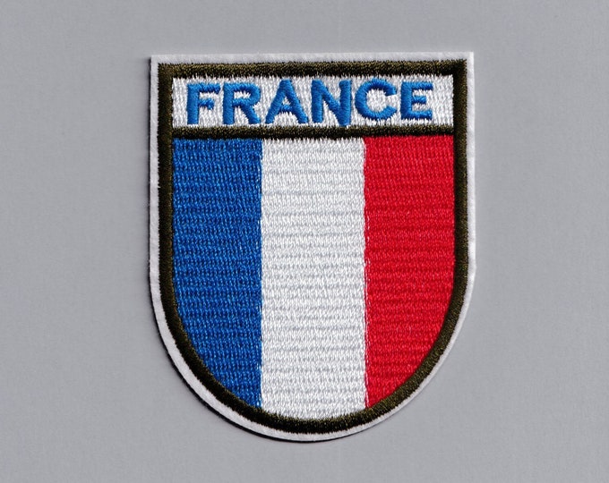 France Shield Patch Applique Embroidered Iron-on France Travel Backpacking Patch