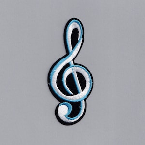 Treble Clef Music Note Patch Embroidered Iron On Music Patch Applique