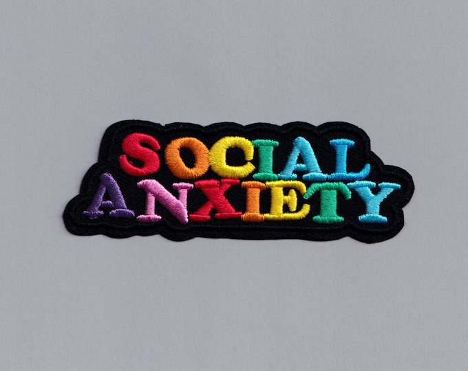Colourful Social Anxiety Patch Applique Iron-on Anxiety Mental Health Patch