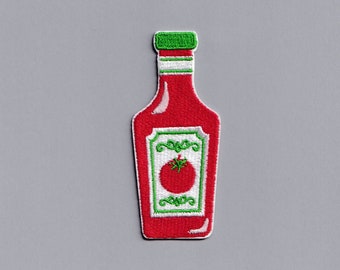 Tomato Ketchup Patch Embroidered Iron-on Tomato Sauce Patch Applique