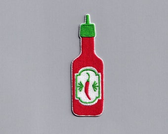 Chilli Sauce Patch Embroidered Iron-on Chili Sauce Bottle Patch Applique