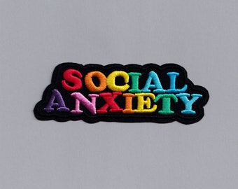 Colourful Social Anxiety Patch Applique Iron-on Anxiety Mental Health Patch