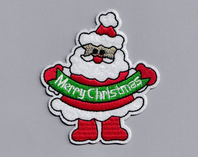 Santa Claus Merry Christmas Patch Iron-on Embroidered Xmas Santa Patches