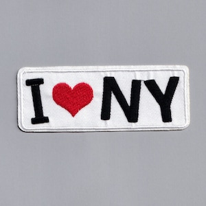 Grand rectangle I Love New York Patch applique fer brodé sur écusson de voyage NY