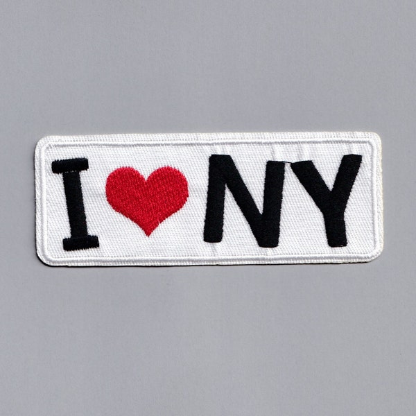 Large Rectangle I Love New York Patch Applique Embroidered Iron on NY Travel Patch