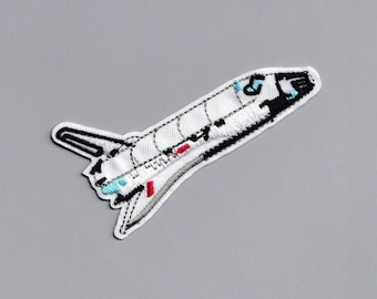 Iron On Embroidered Space Shuttle Patch Kids Space Craft Ship Patch Applique
