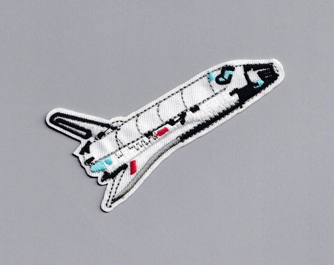 Iron On Embroidered Space Shuttle Patch Kids Space Craft Ship Patch Applique
