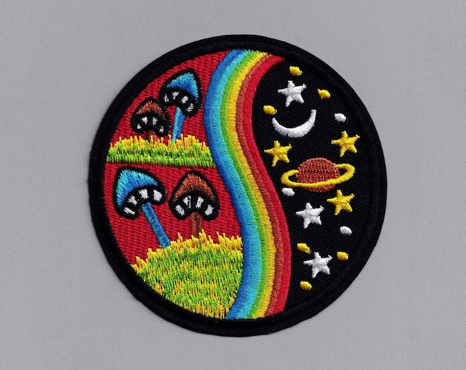 Large Iron On Magic Mushroom Patch Hallucinogenic Psychedelic Hippy Mushroom Patch Applique