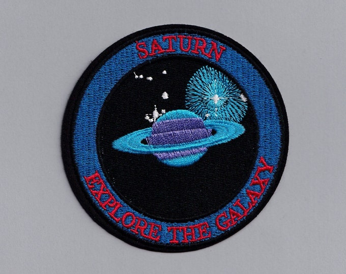 Planet Saturn Explore The Galaxy Patch Embroidered Iron On Space Exploration Patch Applique