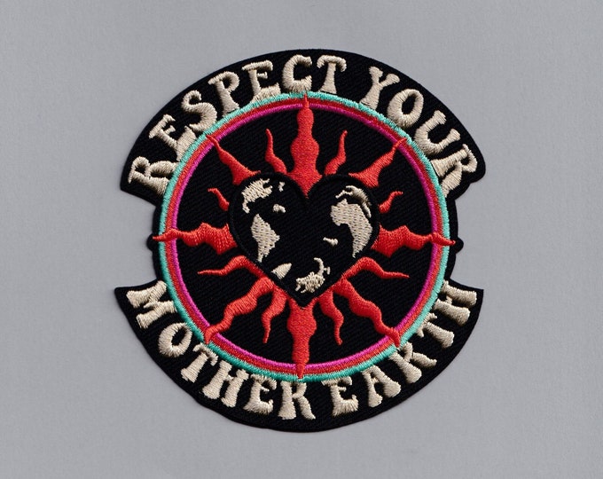 Large Embroidered Iron-on Protect Your Mother Earth Patch Applique Environmentalist Eco Activist