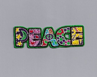 Embroidered Hippy Peace Patch Iron-on Embroidered Peace Applique