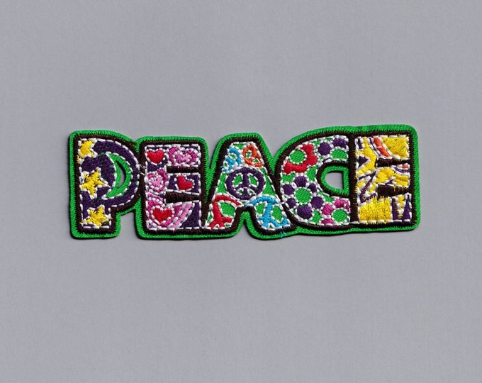 Embroidered Hippy Peace Patch Iron-on Embroidered Peace Applique