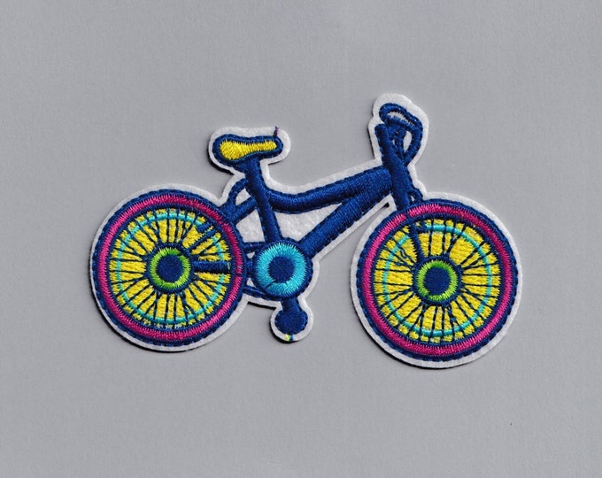 Colourful Embroidered Iron on Bicycle Bike Patch Applique Push Bike Patch