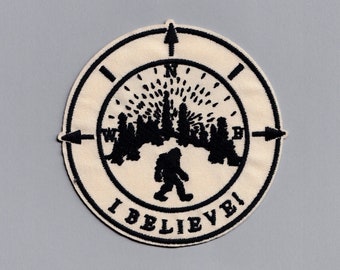 Bigfoot Sasquatch 'I Believe' Iron-on Embroidered Patch Applique