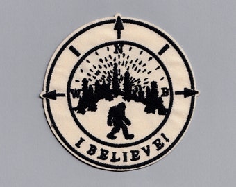 Bigfoot Sasquatch 'I Believe' Iron-on Embroidered Patch Applique