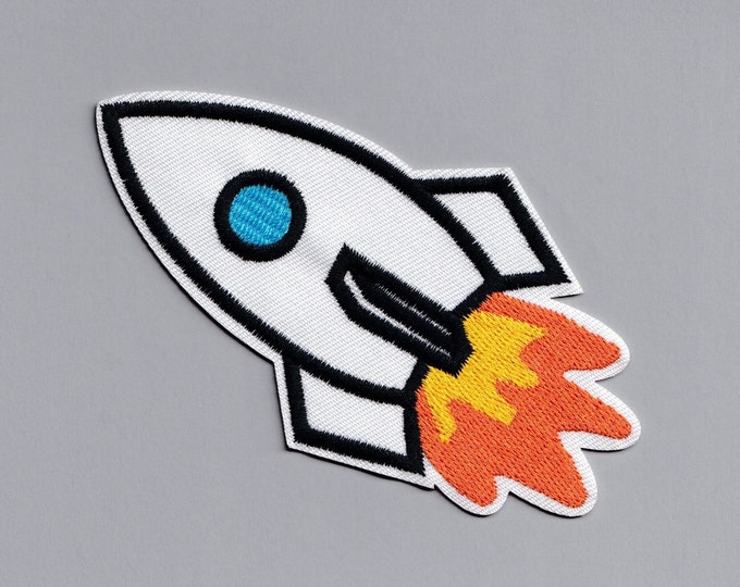 Embroidered Large Space Rocket Patch Iron on Space Travel heme Applique Patch