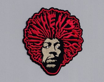 NEW 2 3/4 X 3 1/2 INCH JIMI HENDRIX FACE IRON ON PATCH FREE SHIPPING