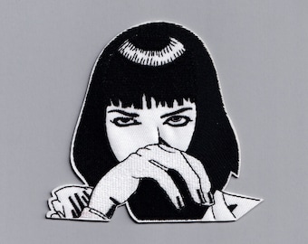 Pulp Fiction Patch Mia Wallace Embroidered Iron-on Patch Applique Film Movie