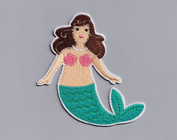 Embroidered Iron-on Mermaid Patch Applique