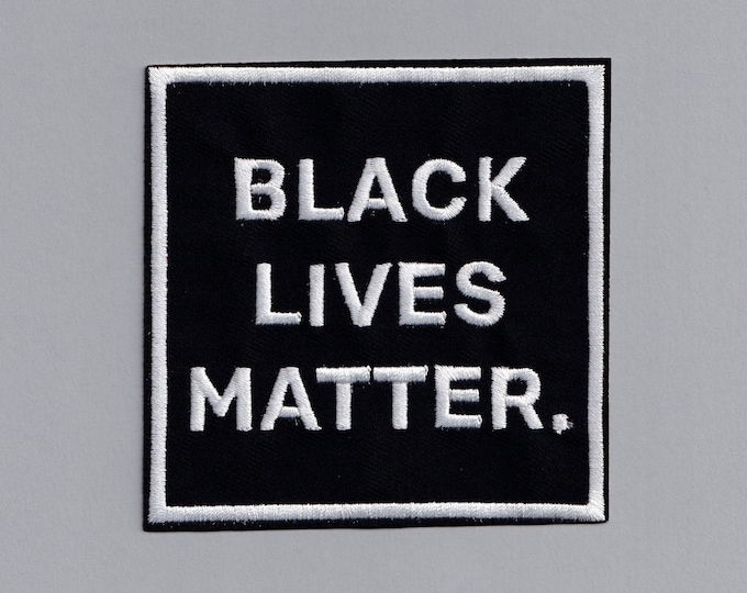 Large Square Iron On Black Lives Matter Patch BLM Badge Applique George Floyd Racial Equality
