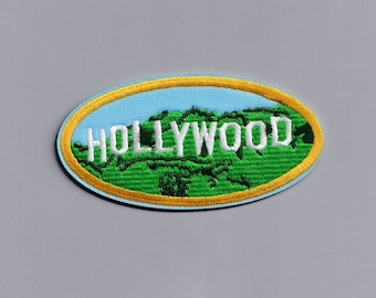 Hollywood Sign Patch Embroidered Iron-on Hollywood California Travel Patch Applique