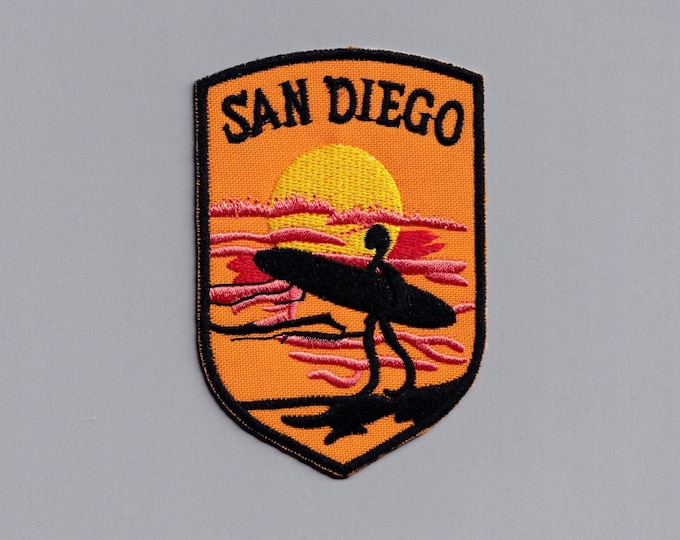 San Diego Surfing Iron On Patch Travel Badge Patch Applique Backpacking California