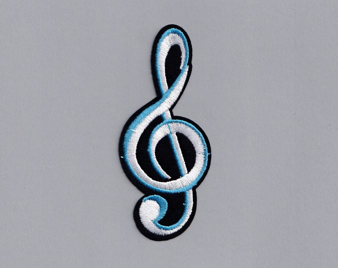Treble Clef Music Note Patch Embroidered Iron On Music Patch Applique