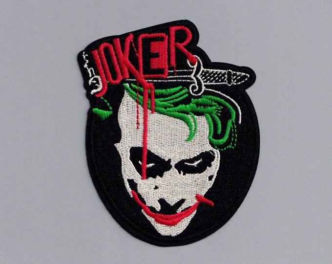 Embroidered Large The Joker Fan Art Patch Iron-On Movie Applique