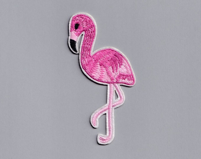 Pink Flamingo Embroidered Patch Iron-on