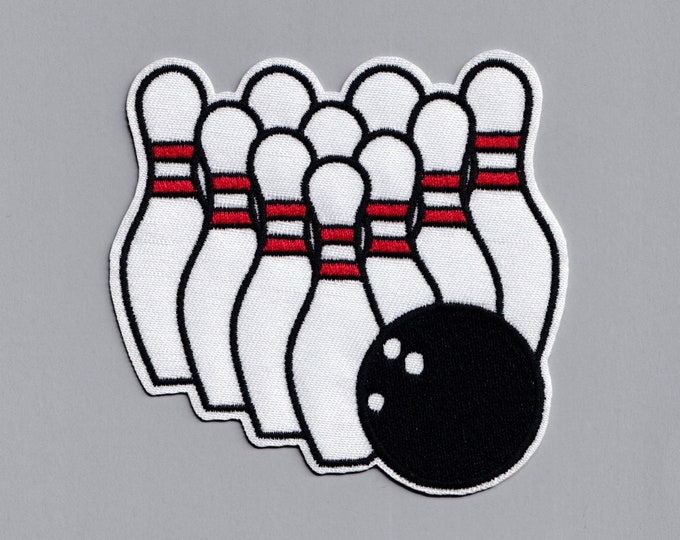 Large Ten Pin Bowling Patch Applique