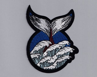 Large Blue Whale Tail Patch Ocean Sea Life Patch Applique
