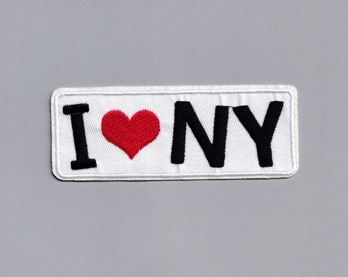 Large Rectangle I Love New York Patch Applique Embroidered Iron on NY Travel Patch