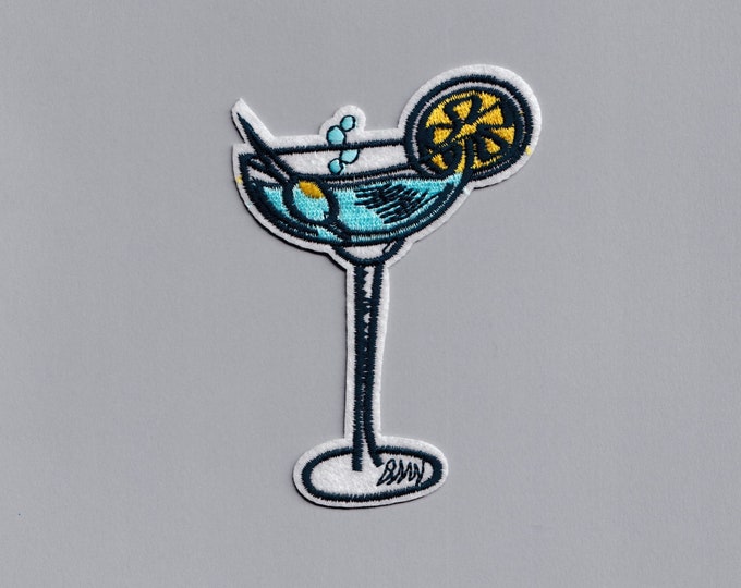Embroidered Iron-on Cocktail Patch Alcoholic Drink Margarita Patch Applique