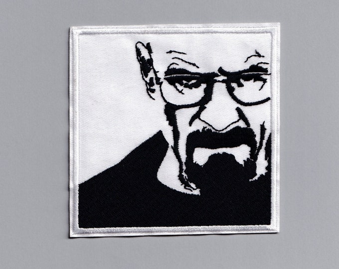 Large Square Walter White Embroidered Patch Breaking Bad Heisenberg Patch Applique