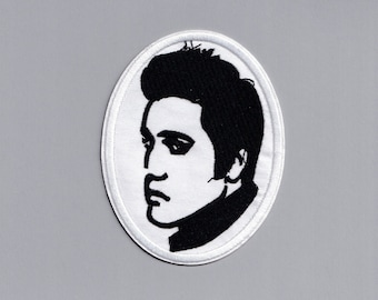 Large Oval Elvis Presley Patch Iron On Applique Badge Patch Elvis