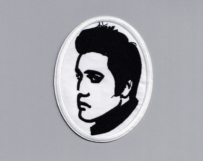 Large Oval Elvis Presley Patch Iron On Applique Badge Patch Elvis