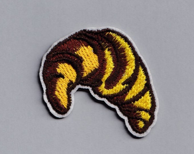 Small Croissant Patch Iron-on Embroidered Croissant Patches Petite Food Patch