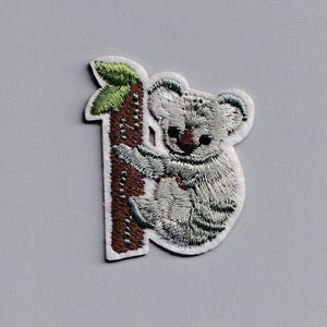 Aplique de remendo de urso coala bordado para passar a ferro