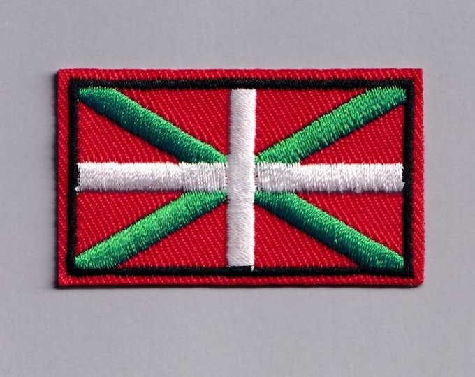 Petite Basque Country Flag Patch Iron-on Embroidered Basque Flag Applique Patches