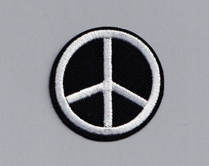 Petite Iron-on Peace Symbol Patch Embroidered Peace Sign Hippy Applique Patch