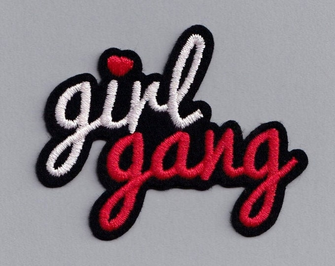 Cute Embroidered Girl Gang Patch Iron On Applique For Clothing Feminist Feminist Girl Power