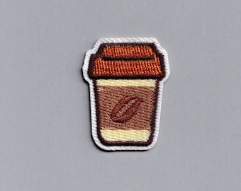 Petite Coffee Cup Patch Embroidered Iron-on Coffee Applique