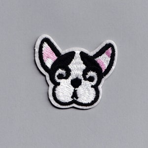 Cute Petite Boston Terrier Dog Patch Embroidered Animal Applique