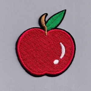 Red Apple Patch Iron-on Embroidered Kids Apple Fruit Patches