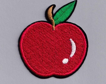 Red Apple Patch Iron-on Embroidered Kids Apple Fruit Patches