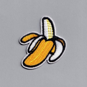 Bonito bordado banana descascada patch ferro em fruta aplique patch